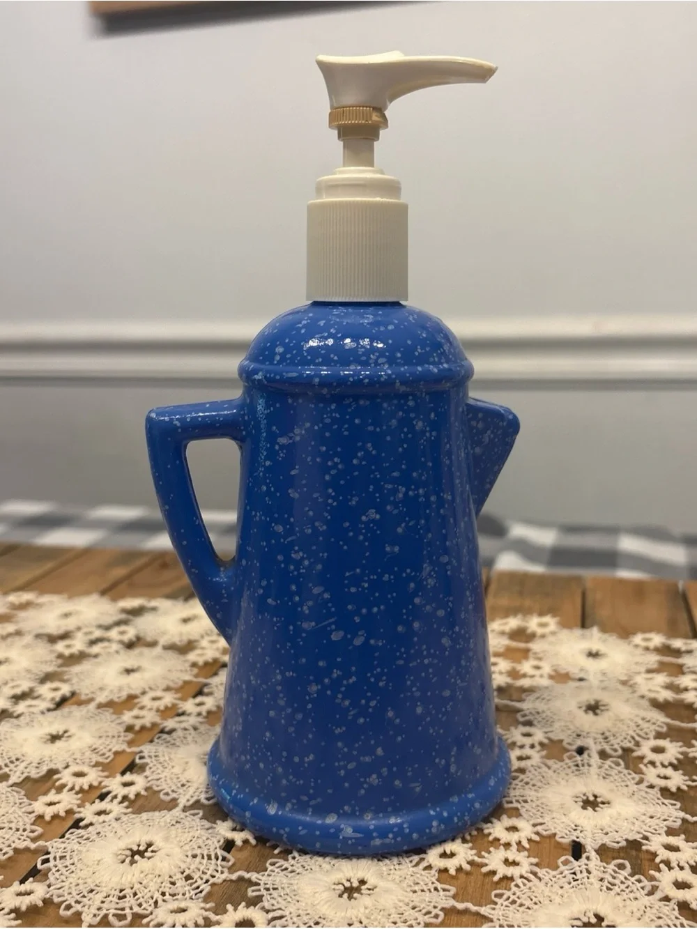 Vintage Avon 80s  Speckled Ceramic Soap Dispenser